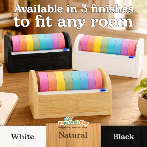 Kopa Craft Play Bamboo Kids Tape Dispenser & Washi Tape Organizer - Black - color: Black