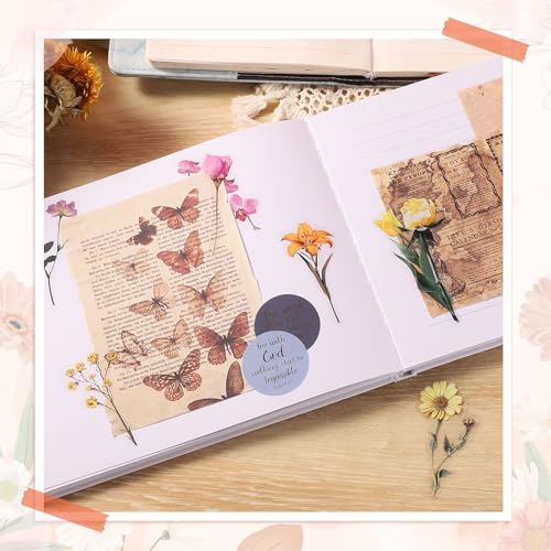 80-Piece Floral Scrapbooking Stickers, Self-Adhesive for Journals | Natural Botanical Designs, Easy Peel-And-Stick, For Scrapbooks, Planners, Cards, Notebooks And Diy Crafts - style: Multicolored