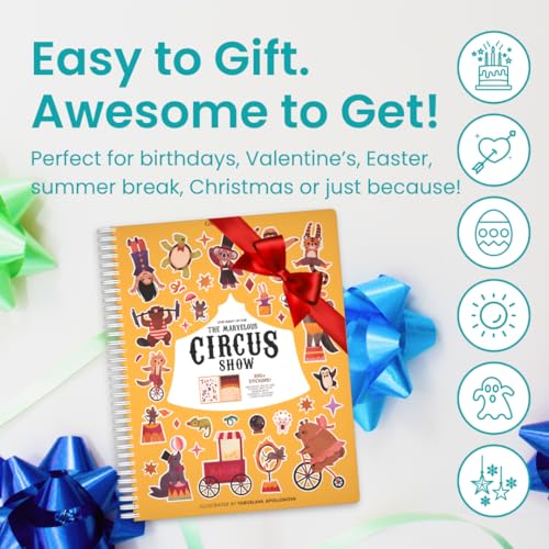 Cupkin Circus Show Coloring & Sticker Activity Book | 300+ Stickers - color: Circus