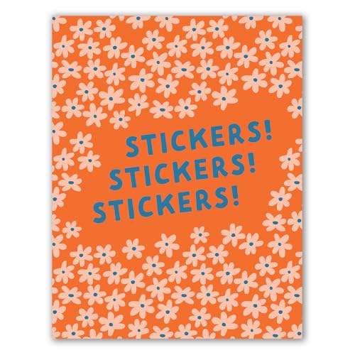 Orange Flowers Reusable Blank Sticker Collecting Album Storage Book Organizer w 28 Silicone-Coated Easy-Release Pages - color: Orange Flowers