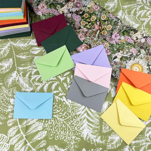 150 Packs of Gift Card Envelopes, 10 colors Mini Envelopes, Gift Card Holder, Business Card Envelopes(4"x2.75") (Multicolor) - color: Multicolor