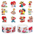 Whaline 1000Pcs Vintage Valentine's Day Stickers Roll Retro Heart Boy Girl Self-Adhesive Sticker Decals for Wedding Anniversary Scrapbook Journal Card, 12 Design - style: Vintage Valentine's Day