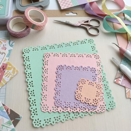 Rectangle Layers Frame Dies Cuts for Card Making Scrapbooking - color: Silver-441Square