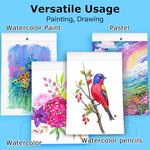 Hapikalor Watercolor Paper, 11"x14" Water Color Paper, 140lb/300gsm Teal - color: Teal, size: 11"x14" Pad