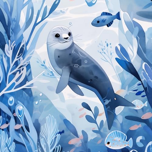 RICCO BELLO Wide Ruled Hardcover Diary Journal, Seal - color: Blue Seal