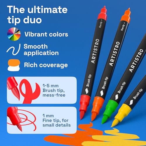 ARTISTRO Dual-Tip Acrylic Paint Marker Pens for Drawing - color: Multicolor, size: 5