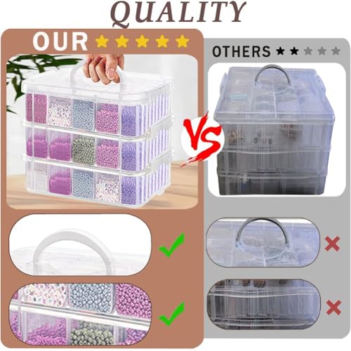 120pcs Bead Storagebead organizer boxes,3-Tier bead organizer boxes and craft storage boxes,Bead storage Stackable portable box,DIY Jewelry Craft Nails, Bracelets, Jewelry, (120pcs 2.09 x 1.57 x 0.8) - color: 120pcs (2.09x1.57x0.8Inch)