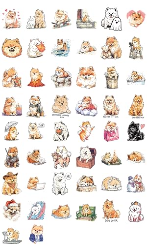 100 PCS Pomeranian Stickers Pack – Waterproof Dog Decals for Water Bottles, Laptops, Phones, Notebook, Cars – Cool Vibrant Graphics for Pomeranian Enthusiast - color: Pomeranian