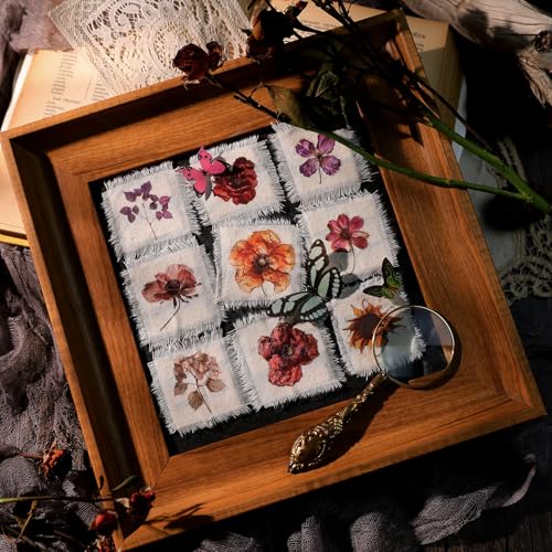 CATaireen Rub on Transfers for Crafts Vintage Scrapbooking Stickers Small Decals Adults Journaling DIY Supplies Use for Fabric Paper Wood Stone Canvas Acrylic Cloth (Fallen Leaves) - style: Fallen Leaves