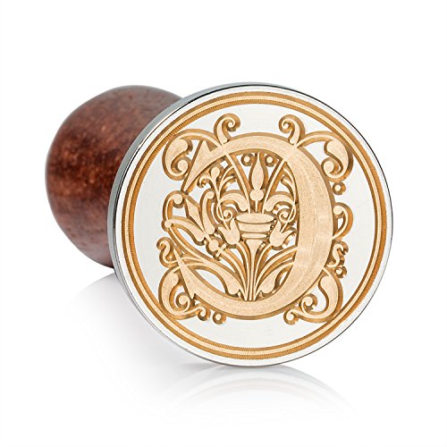 Mceal Wax Seal Stamp, Large Seal 1 1/5"(30mm) Dia, Silver Brass Head with Wooden Handle, Regal Letter A to Z Series (Letter C) - color: C