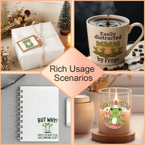 4 PCS Frog Quote Cuttable UV DTF Stickers - style: frog quote