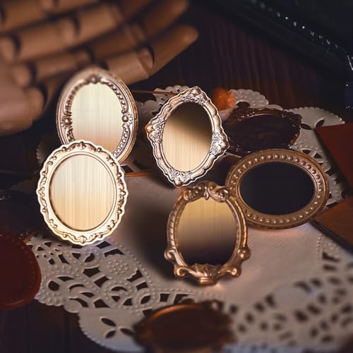 YOLAKIS Photo Frame Wax Seal Stamp 3D Embossed with Rosewood Handle Vintage Floral Photo Frame Wax Stamp Ideal for Wedding Invites Gift Wrapping Envelopes & Christmas - size: 3D Frame Stamp, style: 3D Frame Stamp 01
