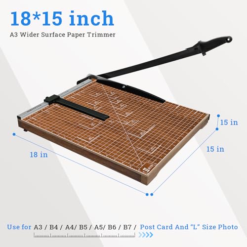 A3 Guillotine Paper Cutter Trimmer, 18" Wood Paper Trimmer
