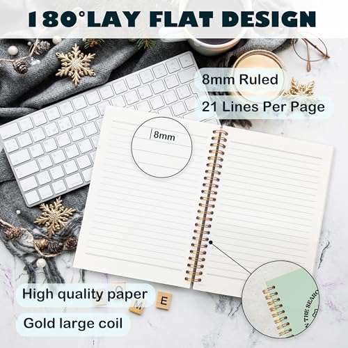 BearCake Boho Floral Christian Notebook Journal, Christian Gifts for Women, Bible Notebooks for Note Taking, Bible Journaling Notebook, Where the Jesus Hardcover Spiral Notebook 5.5x8.3 green - color: white Bible-Jesus green