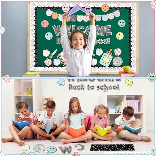 Mooliwe 94 Pcs Composition Checkered Bulletin Board Decor Set - style: Composition Checkered