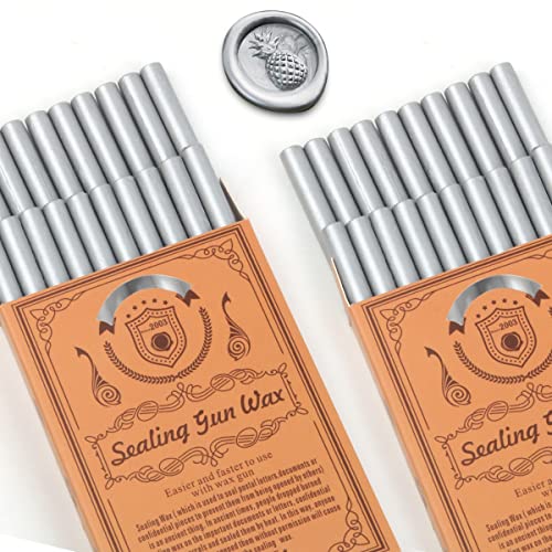 Wax Seal Sticks, Wasole 40pcs Silver Glue Gun Sticks Beads for Wax Seal Stamp, Great for Sealing Letter, Wedding Invitations, Envelopes (Silver) - color: Silver