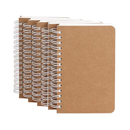 TWONE Spiral Pocket Notebooks, 5 Pack, 3.5x5.5, 180 Lined Pages | 180 lined pages (90 sheets), spiral binding lays flat. Pocket journal for writing, drawing, note taking, travel & school. - style: Ruled