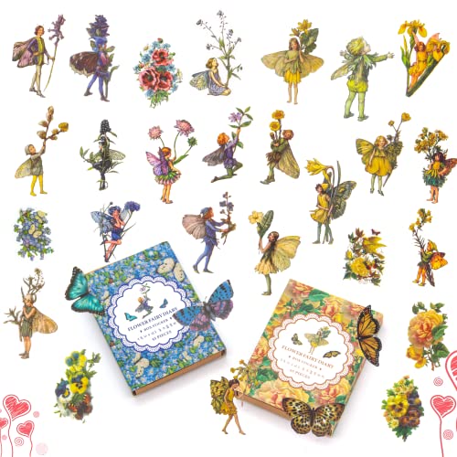 KIBBEH 90 Pieces Fairy Stickers for Scrapbook - color: Sunrise and Sunset