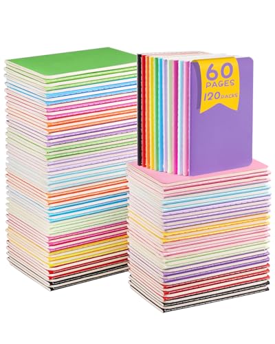 Gwybkq Small Lined Notepads Bulk 120 Pack (30 Sheets/60 Pages) - color: 120 Packs Lined&Colorful Cover, style: Ruled/Lined