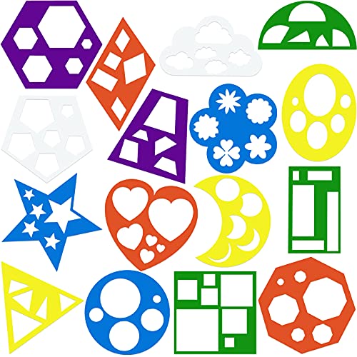 Epakh 16 Pcs Geometric Shape Stencils Set, 5.9 x 5.9 Inches, Elegant Style - color: Elegant Style, size: 5.9 x 5.9 Inches