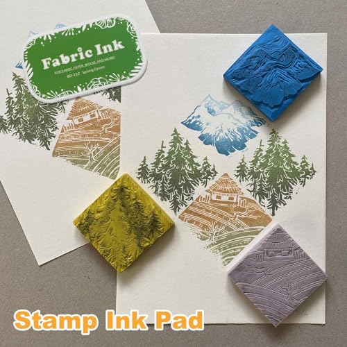 MECCANIXITY Ink Pads for Stamps, 3.7x2.2 Inch Fabric Ink Pad for Cloth, Wood, Paper, Fingerprint, DIY Card Making, Lake Blue - color: Lake Blue