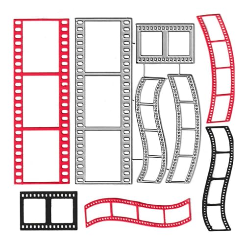 4pcs Journey Photo Film Strip Cutting Dies,Postage Stamp Tags Frame Die Cuts Metal Embossing Stencils Template Mould for Card Scrapbooking and DIY Craft Album Paper Card Decor - color: 4pcs Photo Film Strip Die Cuts