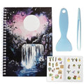 CRASPIRE Reusable Sticker Collection Book 40 Pages Waterfall Album Sticker Storage 8.26x5.82In Double-Sided Waterproof Blank Pasteable Notebook with Tools for Adults Release Paper Holder Organizer - style: Waterfall-034
