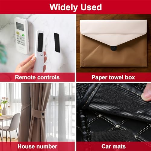 138 Sets Nylon Heavy-Duty Hook and Loop Tape, Various Sizes for Crafts, Office Use, and Wall Mounting - size: 138 Sets - Various Sizes Black