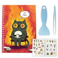 CRASPIRE Sticker Book 40 Pages Cute Black Cat Reusable Album Storage 8.26x5.82In Double-Sided Waterproof Blank Pasteable Notebook with Tools for Adults Release Paper Holder Saver Organizer - style: Cat