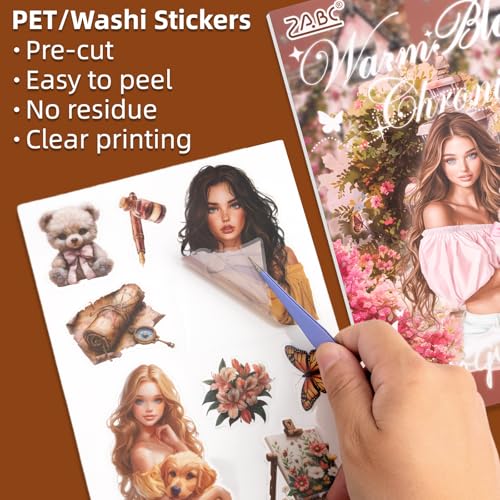Warm Brown Chat Sticker Scrapbooking Supplies for Junk Journal, 20 Sheets PET Stickers - Vintage Journaling Stickers - color: Warm Brown Chat