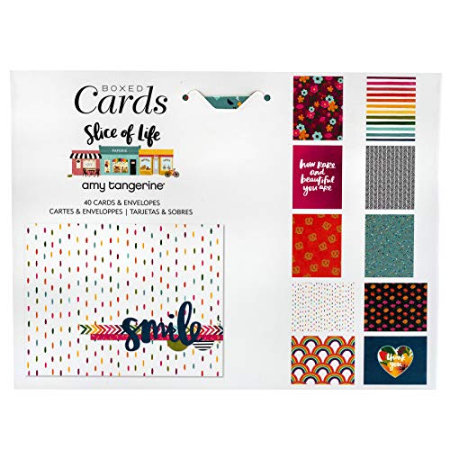 Amy Tangerine Blank Greeting Cards and Envelopes, 40pk - A2 Envelopes with Assorted Cards for All Occasions and Thank You Notes - 10 Unique Designs, Slice of Life - color: Slice of Life