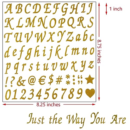 800 Piece Glitter Alphabet Letter Stickers - Self Adhesive, Gold & Silver, for Address Number, Grad Cap Decoration, DIY Crafts & Classroom Decor - color: Gold and Silver