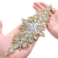 ShiDianYi Wedding sash Bridal Belts Gold Rhinestone Trim Applique Bridal sash Bridal Shower -RA004 - color: Gold, size: 1 Count (Pack of 1)
