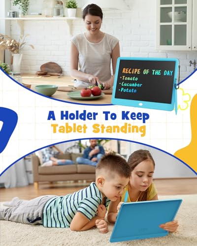 TEKFUN 16" LCD Writing Tablet for Kids & Family, Large Reusable Writing Pad for Homework, Notes Daily Use, Screen-Free Drawing & Note Board for Home, School,Travel (Blue) - color: Blue, size: 16 Inch