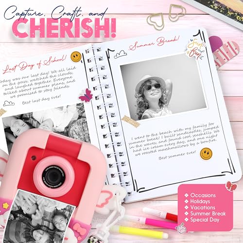 Photomaker Kit - Instant Print Camera for Kids Plus DIY Journal Kit for Girls - 150 Pcs Tween Journal & Camera for Girls - 6 7 8 9 10 11 12 13 14 Year Old Girl (Unicorn) - style: Unicorn