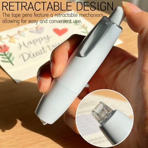4-Pack Retractable Double Sided Tape Pens - 6m/236in, Dot Tape Roller for DIY Crafts, Scrapbooking, Gift Wrapping, and Office Use (Blue) - color: Blue