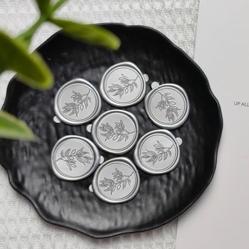 Pollize 50Pcs Wax Seal Stickers, Wedding Invitation Envelope Stickers - color: Silvery
