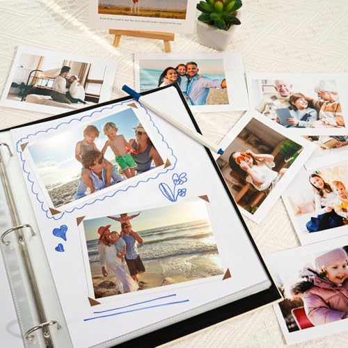 Vienrose 12x12 In 3 Ring Scrapbook Photo Album Leather Beige 100 Pages | Diy Photo Album With 50 Plastic Sleeves, Blank Scrapbooks, Photobook, Wedding Baby Family Anniversary - color: Beige, size: 12" x 12" 50 Sheets
