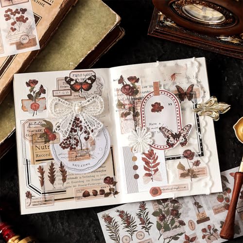 426 Pcs/24 Sheets Stickers for Scrapbooking,Sticker for Journaling Scrapbooking Stickers for Scrapbooking Art Journal Bullet Journal Accessories - style: Mountain Planting Memories
