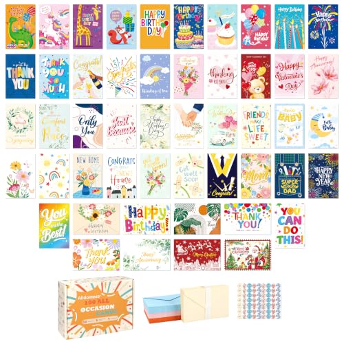 Greeting Cards Bulk with Envelope 100 Piece All-Occasion Card Set - color: Multi-occasion