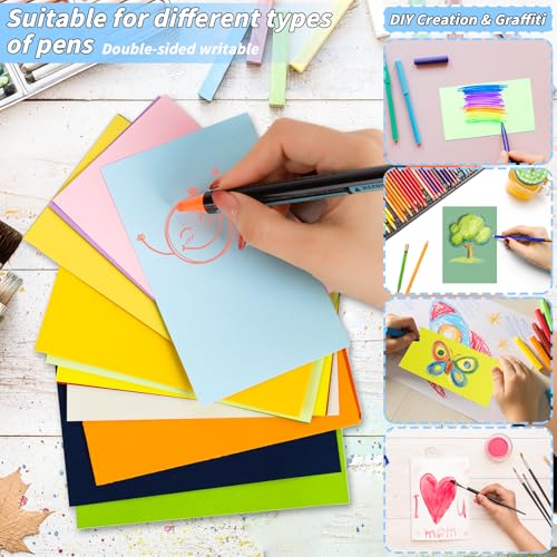 1000 Pcs Colored Index Cards Bulk 4 x 6 Inch Blank Flash Cards 20 Assorted Colors Notecards 180GSM Heavyweight Index Note Cards Portable Note Taking for Studying School College Office Memo