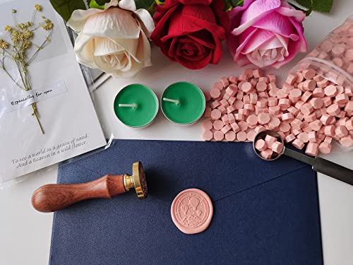 400 Pieces Sealing Wax Beads for Seal Stamp, PORXFLY Wax Seal Beads Great for Wedding Invitations, Wine Packages,Cards Envelopes, Gift Wrapping (Light Pink) - color: Light Pink