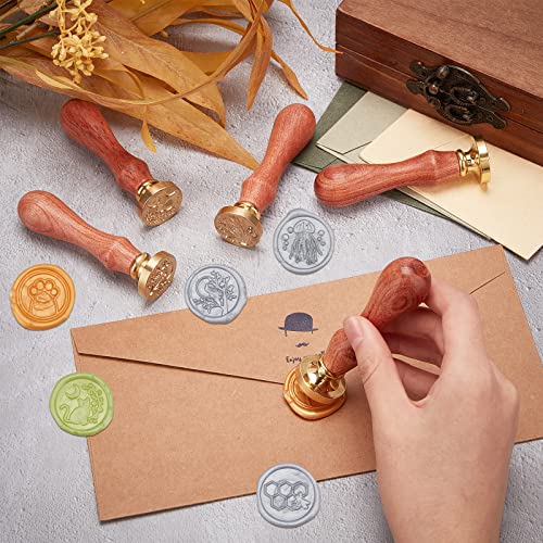 CRASPIRE Octopus Wax Seal Stamp Ocean Vintage Sealing Wax Stamps Animal Retro Removable Brass Stamp Head with Wood Handle for Wedding Invitations Envelopes Halloween Wrapping