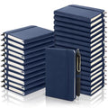 Aodaer 50 Sets Pocket Notebook Journal with Pens, 160 Pages, 3.5 x 5.5 Inch Mini Lined Journal Notebook A6 Leather Hardcover College Ruled Notepad with Pen Holder for School Office Gifts, Navy Blue - color: Navy Blue