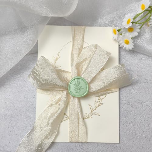 Pollize 50Pcs Wax Seal Stickers, Wedding Invitation Envelope Stickers - color: Green