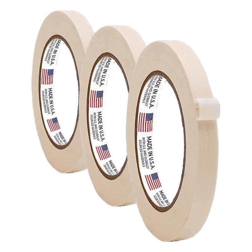 WOD MT5 Masking Tape 1/2 inch for General Purpose/Painting - 1 Roll - 60 Yards per roll (Pack of 3) - size: Pack of 3