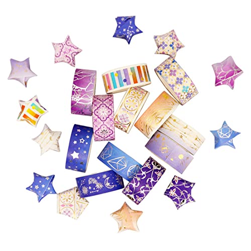 12 Rolls Galaxy Washi Tape Set Bronzing Starry Night Decorative Masking Tape for Scrapbooking, Journal, Planner, DIY Crafts, Gift Wrapping - color: Galaxy A