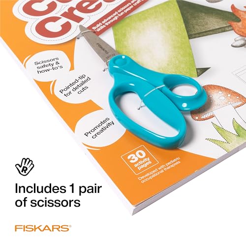 Fiskars Kids Activity Book with 6" Big Kids Scissors, For Ages 8+ - style: Ages 8+