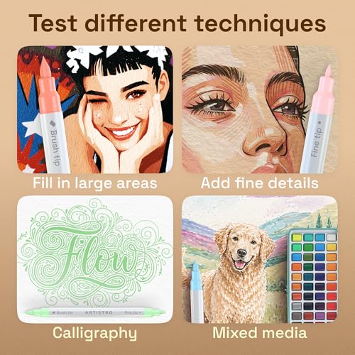 ARTISTRO 12 Pastel Dual-Tip Acrylic Paint Marker Pens for Drawing - color: Pastel, size: 12