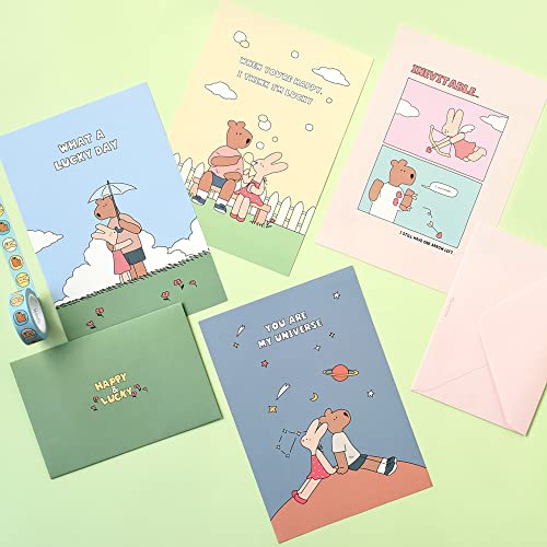 Monolike Happy and Lucky Memories Letter Paper and Envelopes Set - 8Type, 32 Letter Paper + 16 Envelopes - color: Happy and Lucky Memories